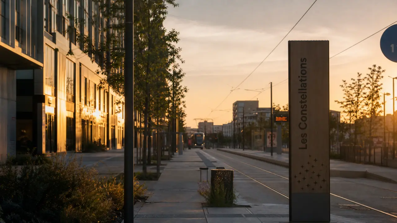 Quartier les constellations à Juvignac : tramway et vie de proximité