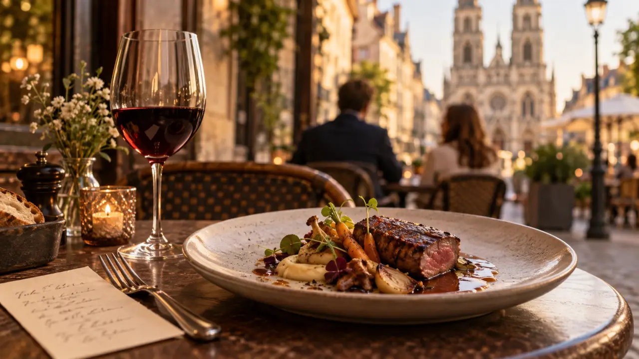 Restaurant bistronomique orléans sur les quais de Loire, assiette et vin