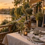 Restaurant bord du loiret orléans Rivage à Olivet, terrasse au bord de la rivière