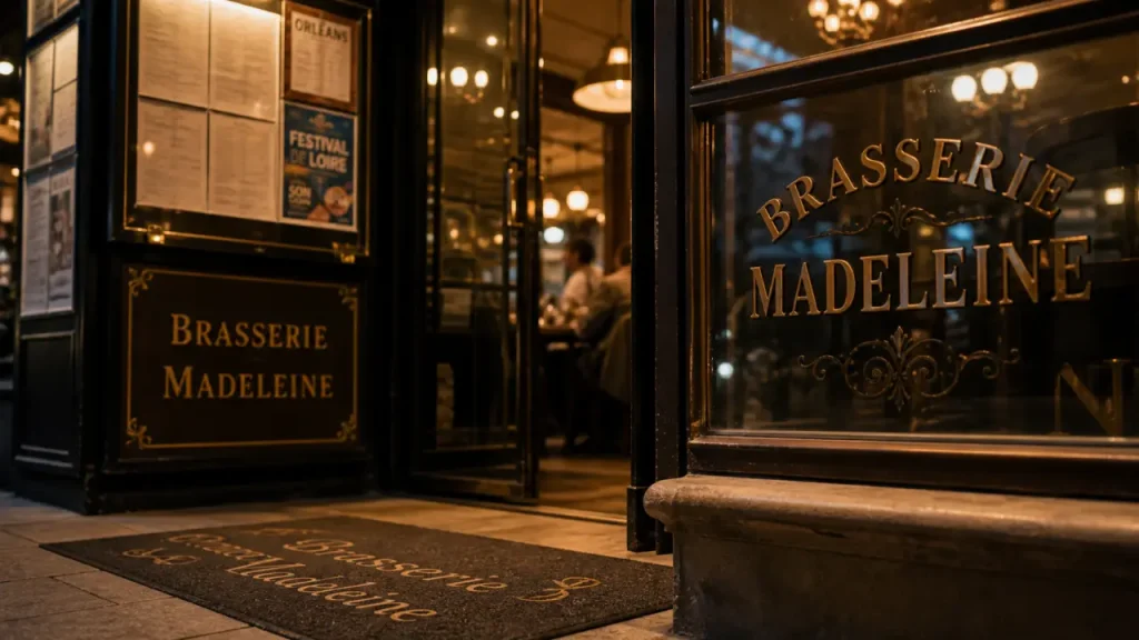 Restaurant madeleine orléans, façade de brasserie à Orléans