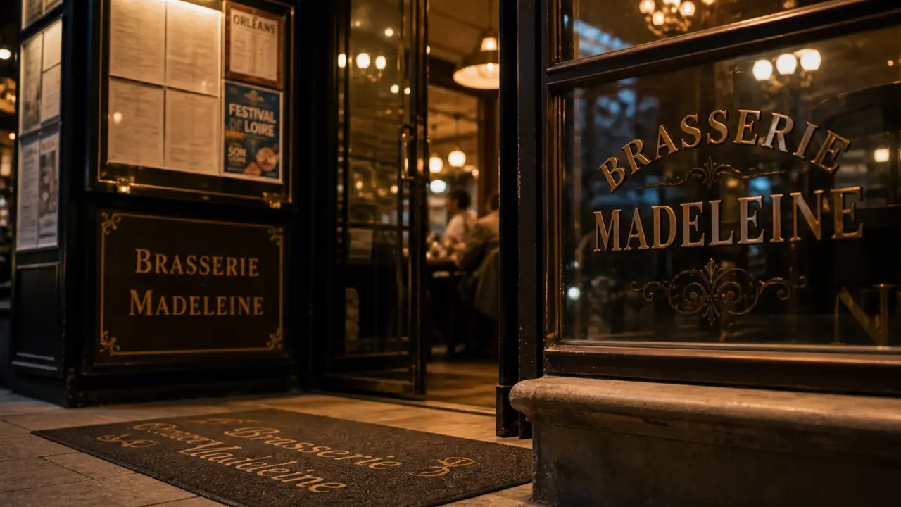 Restaurant madeleine orléans, façade de brasserie à Orléans