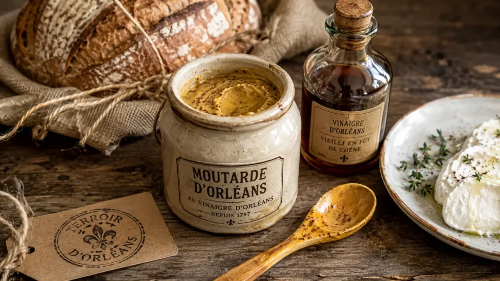 Spécialité culinaire orléans : moutarde, vinaigre et terroir, halle rustique